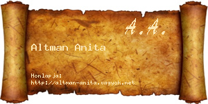 Altman Anita névjegykártya
